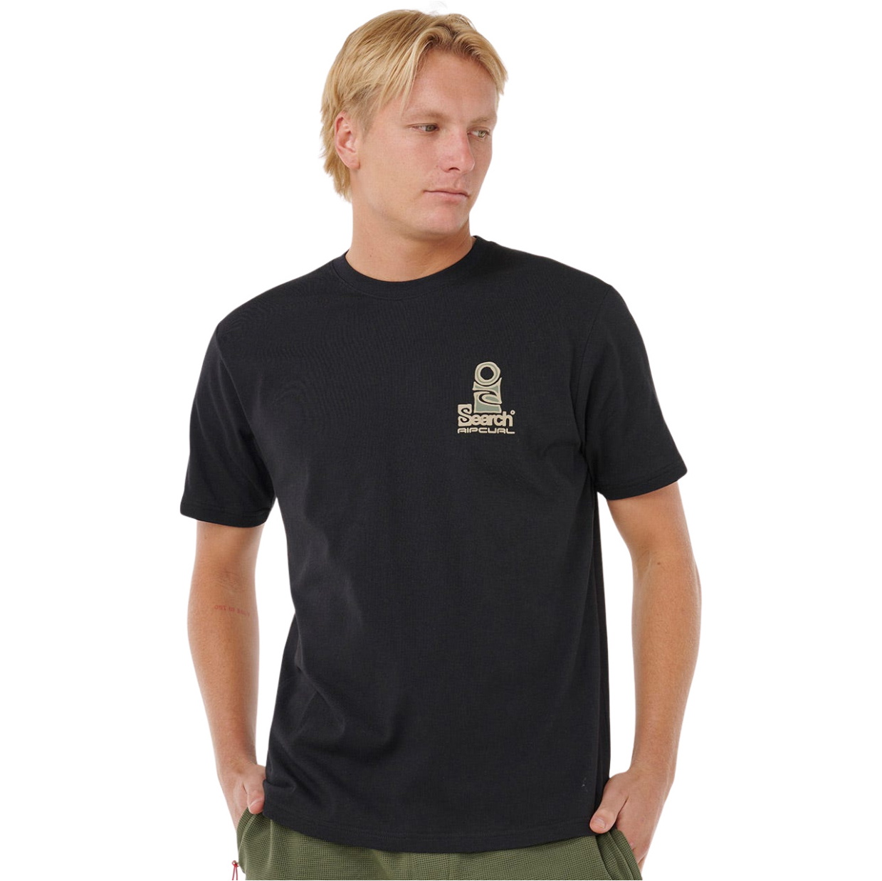 2025 Rip Curl Mens Vaporcool Search Stack Tee 0K5MTE - Black / Olive